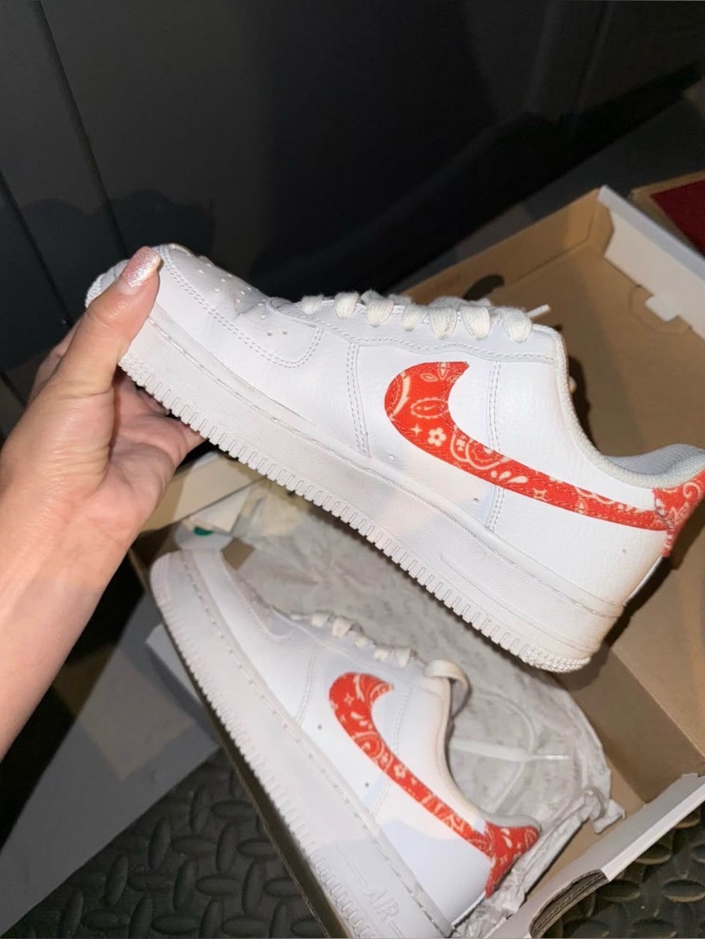 Women’s Nike Air Force Orange Paisley Swoosh
